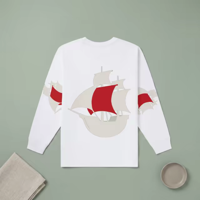 Long Sleeve Tee Mockup Flat Lay on Sage Green