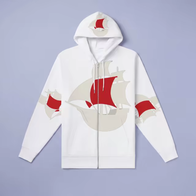 Zip-Up Hoodie Mockup Flat Lay on Lavender