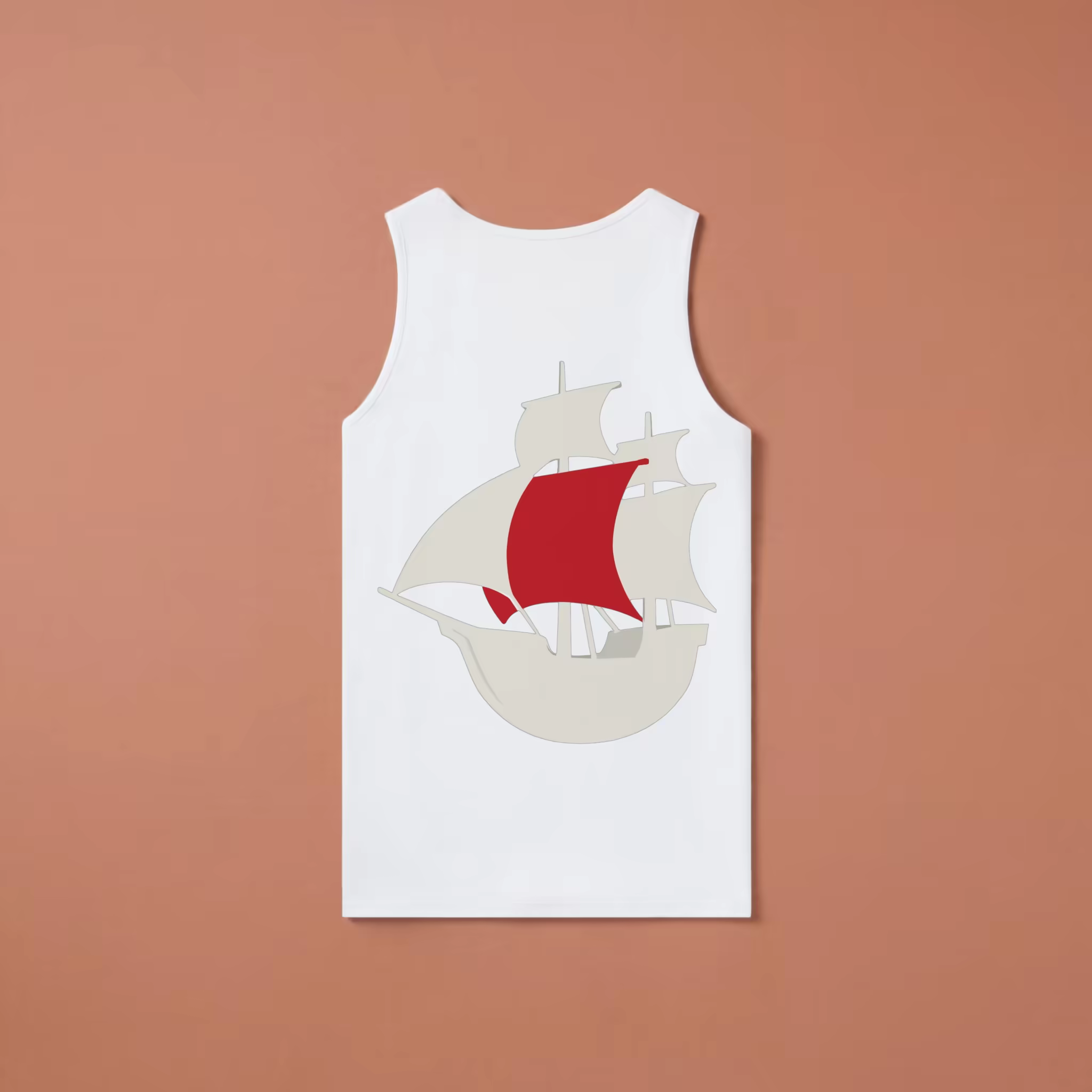 Tank Top Mockup Flat Lay on Terracotta