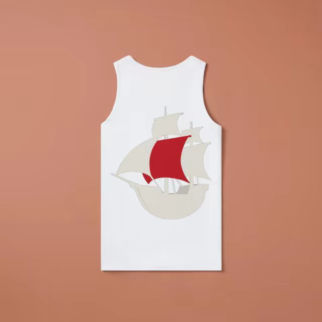 Tank Top Mockup Flat Lay on Terracotta