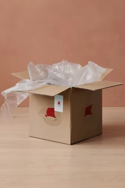 Shipping Box Mockup With Bubble Wrap Unpacked