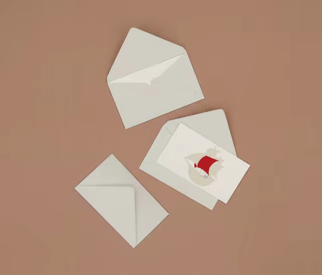 Greeting Card Mockup With Envelopes on Clay Brown