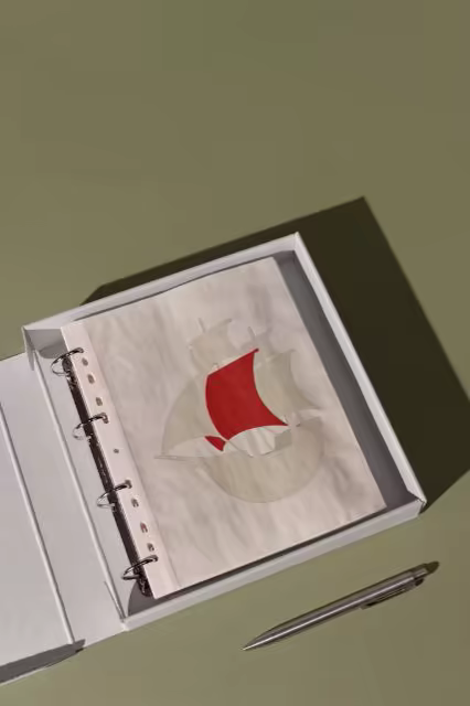 Ring Binder Mockup in a White Box on Olive