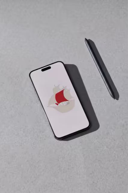 Phone and Stylus Mockup on Gray Concrete