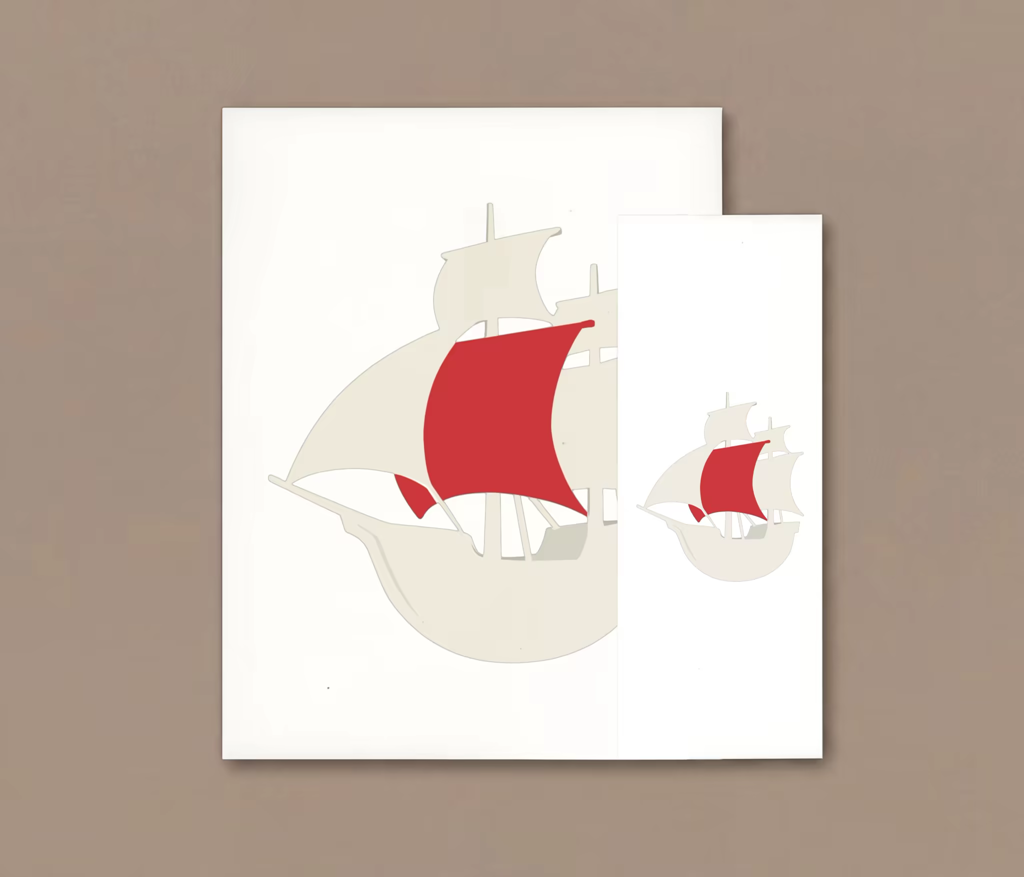 Letterhead Mockup With a Small Card on Taupe