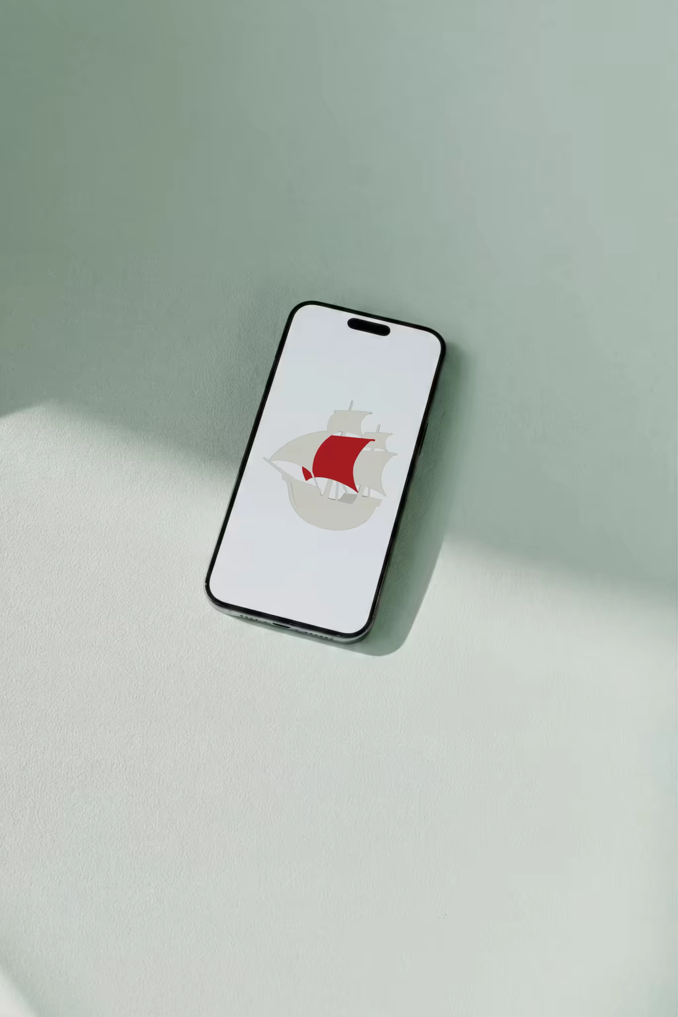Phone Mockup in Soft Light on Pale Mint