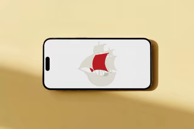 Landscape Phone Mockup on a Butter Yellow Wall