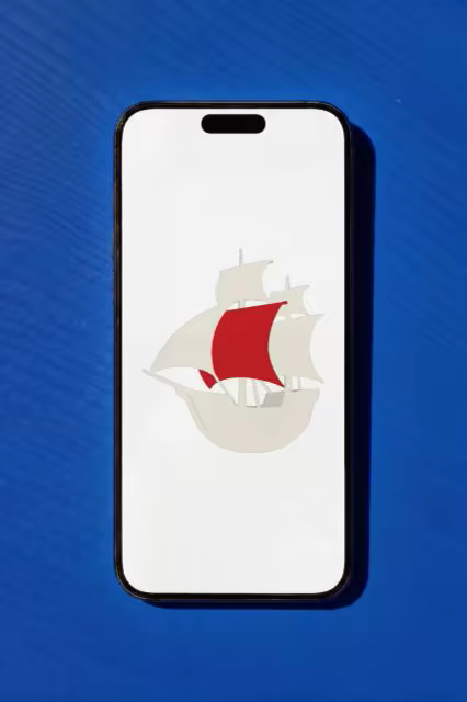 Phone Mockup on a Vivid Cobalt Blue Surface
