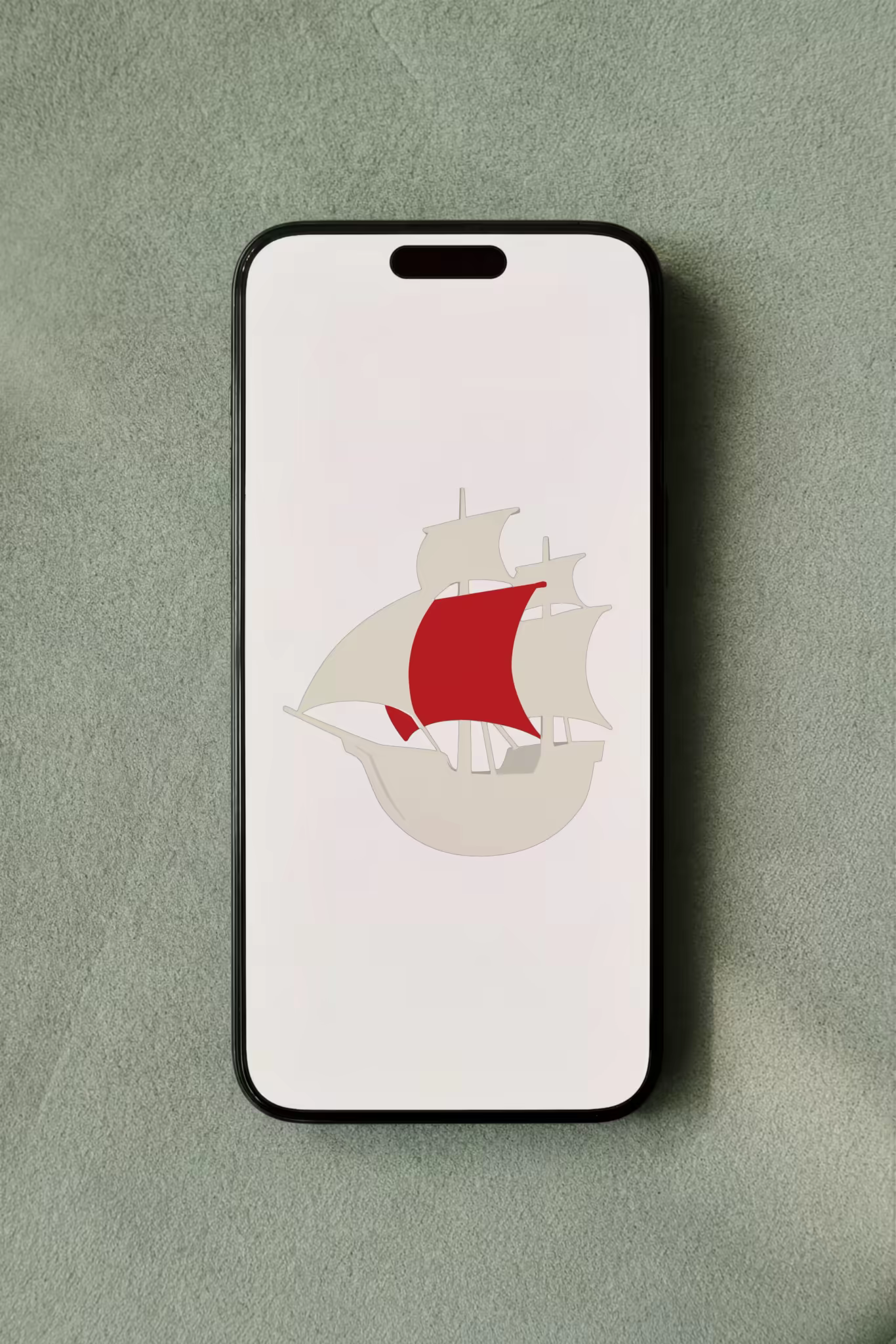 Phone Mockup on Sage Suede Fabric
