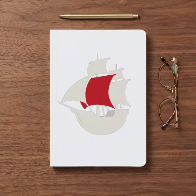 Softcover Notebook Mockup on a Walnut Desk
