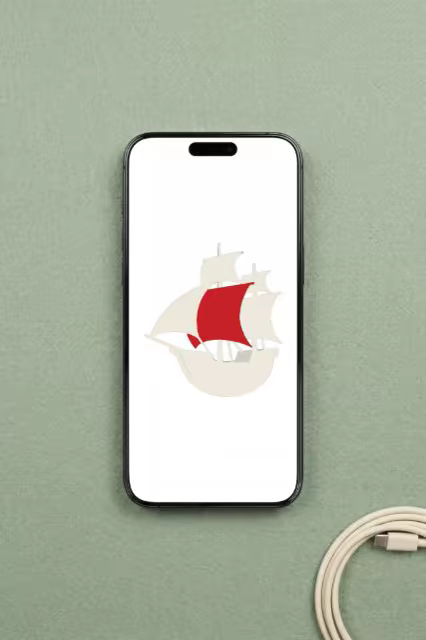 Phone Mockup With a Charging Cable on Sage
