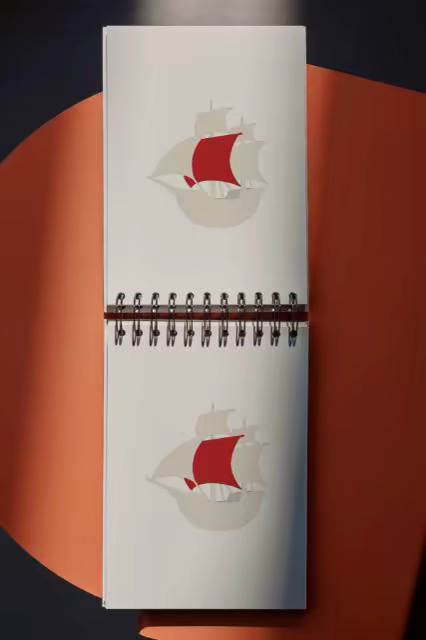 Spiral Notepad Mockup on an Orange Circle