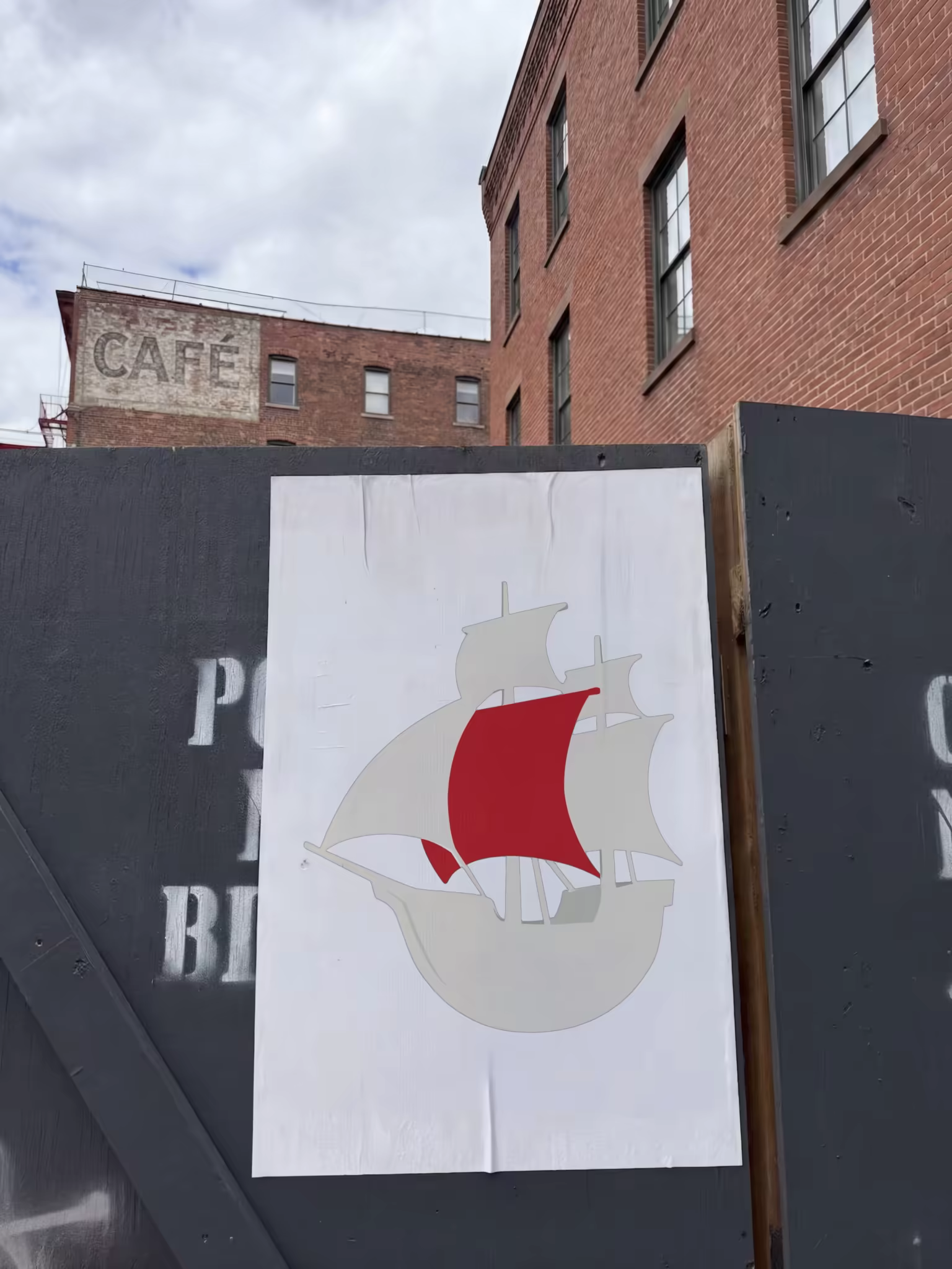 Wheatpaste Poster Mockup on a Construction Hoarding