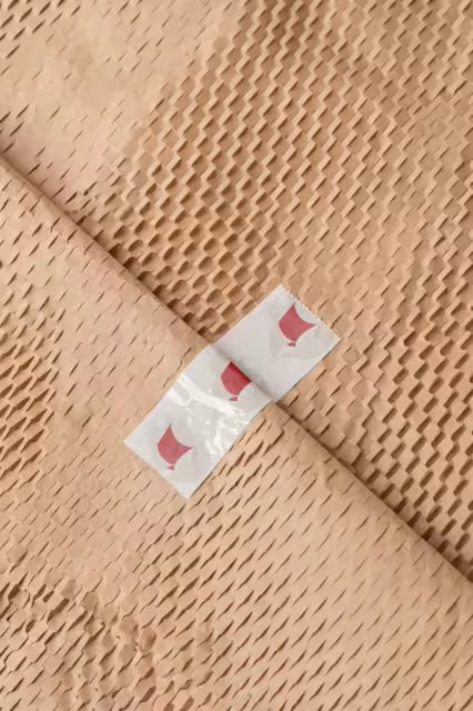 Packing Tape Mockup on Honeycomb Kraft Wrap