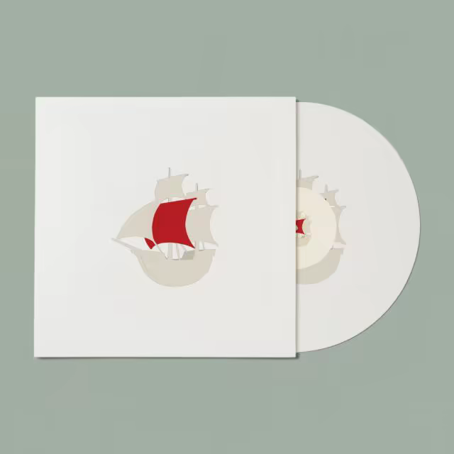 Vinyl Record Sleeve Mockup on a Sage Backdrop, Scene 560