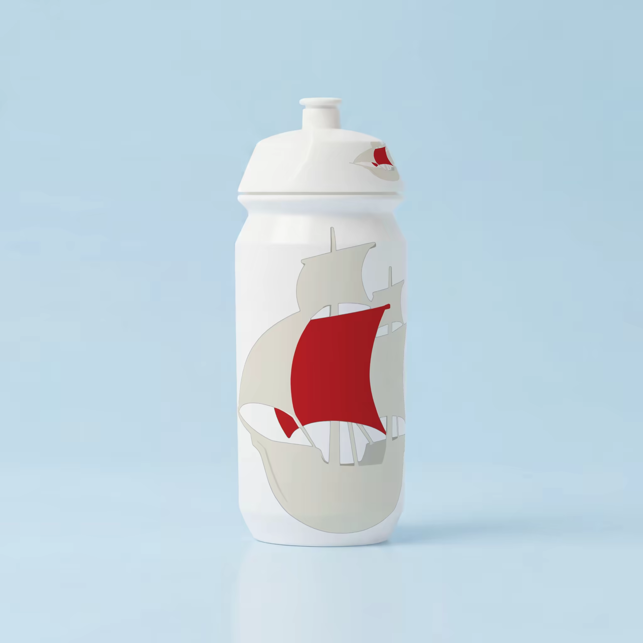 Sport Water Bottle Mockup on a Pale Blue Backdrop