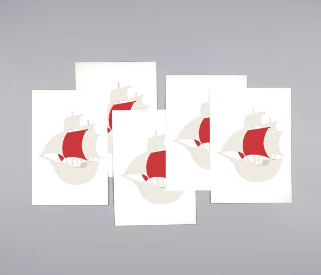Postcard Set Mockup Fanned on a Gray Surface