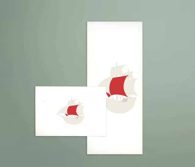Stationery Set Mockup With Card and Slim Sheet
