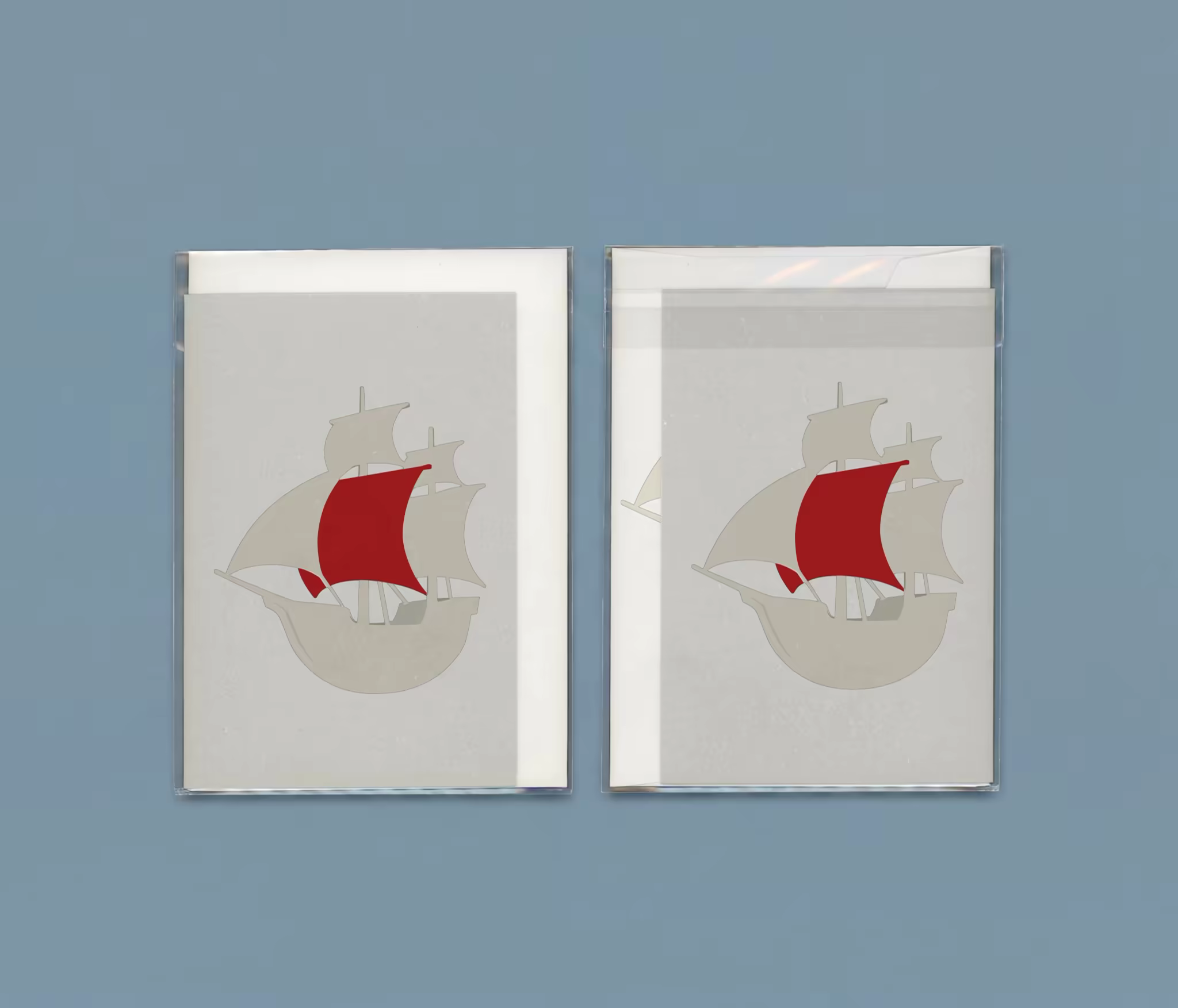 Greeting Card Mockup in Clear Cello Sleeves