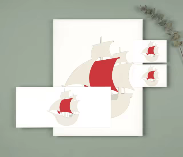Stationery Suite Mockup With Eucalyptus Sprig