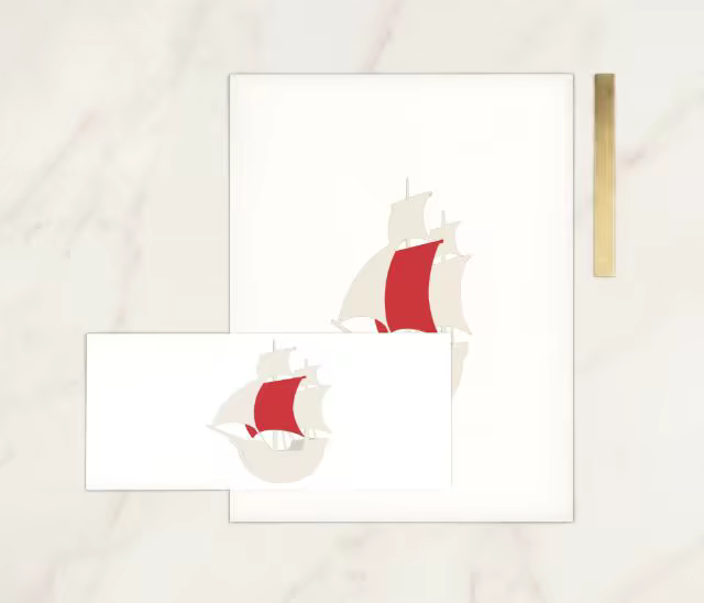 Letterhead and Envelope Mockup on White Marble