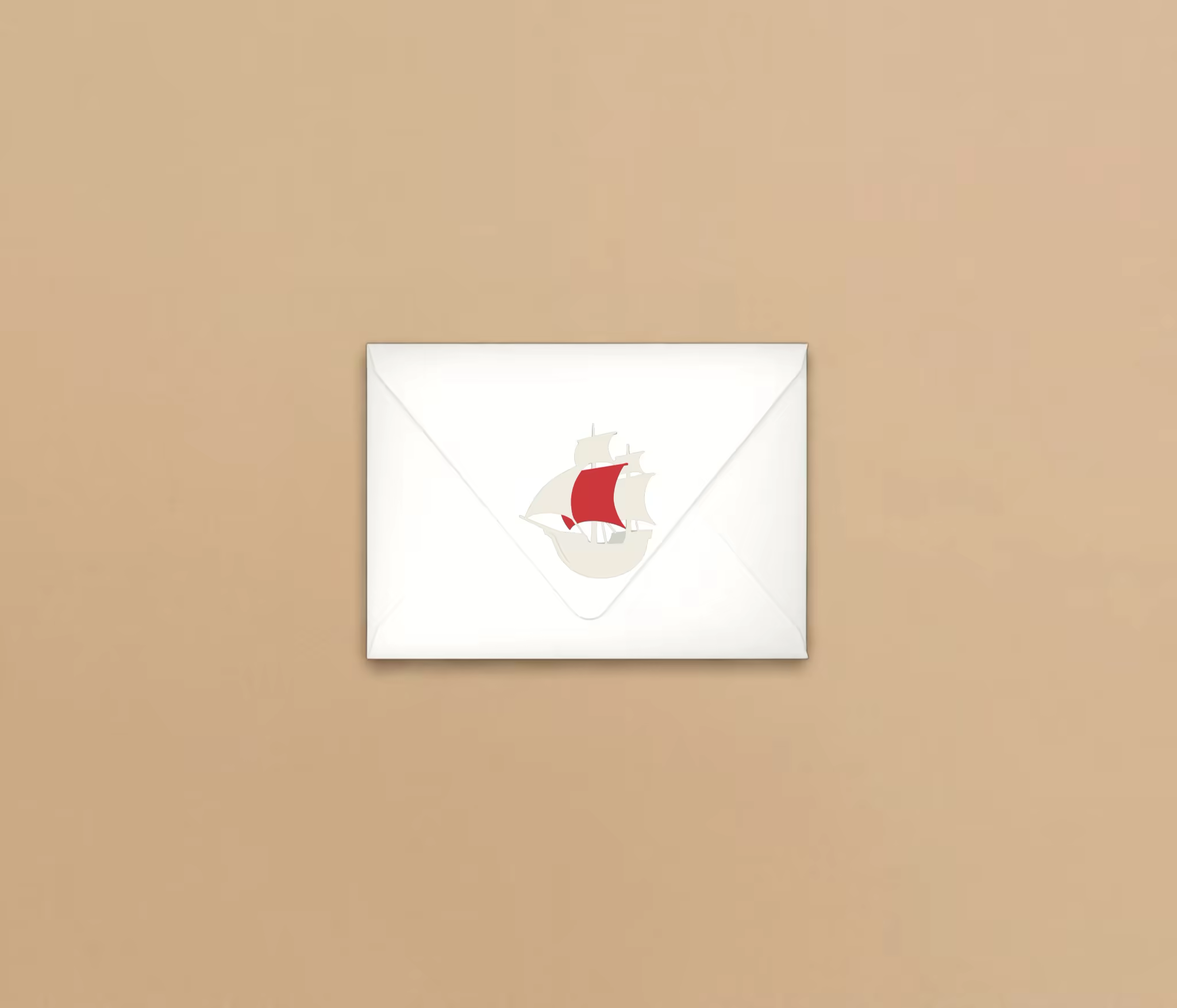 Envelope Mockup Centered on a Camel Backdrop