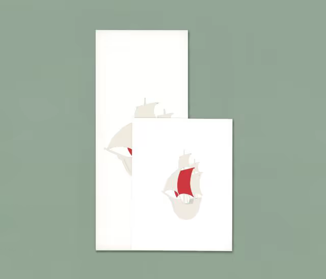 Card and Folded Sheet Mockup on Muted Sage