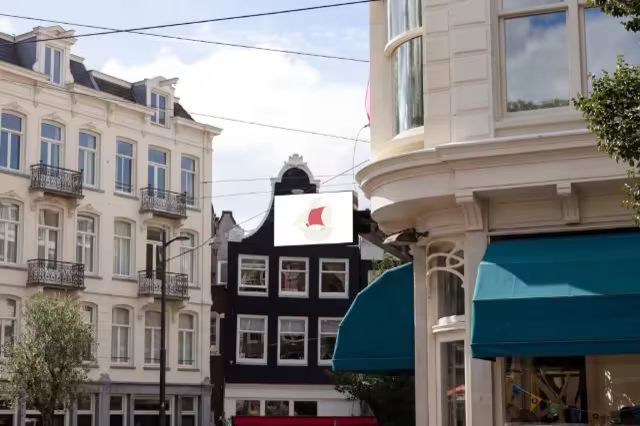 Rooftop Sign Mockup on a Dutch Gable House