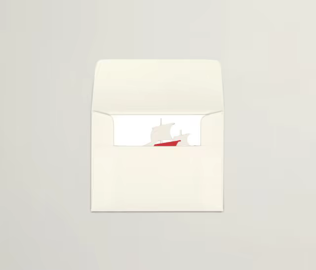 Open Envelope Mockup With a Card Tucked Inside