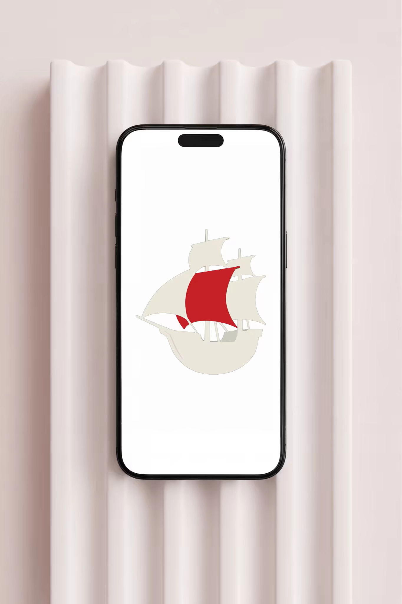 Phone Mockup on a Fluted Blush Plaster Panel