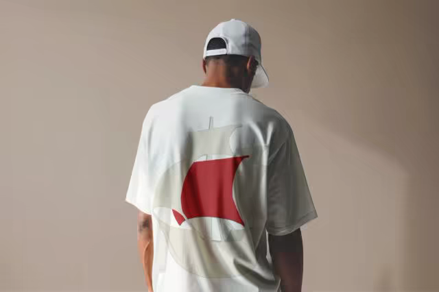 Oversized T-Shirt Mockup on a Beige Studio Set