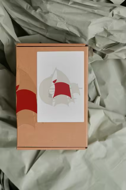 Mailer Box Mockup on Crumpled Grey Tissue