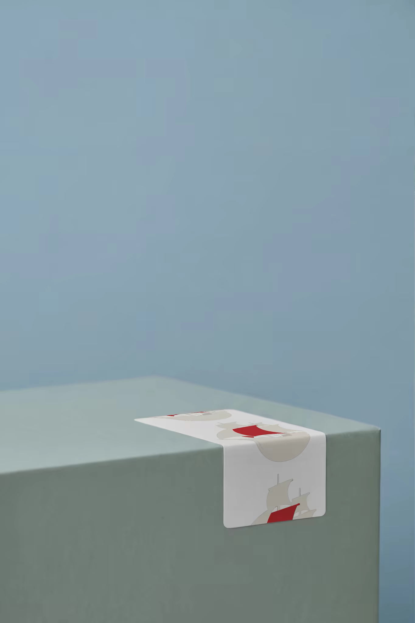 Box Mockup With a Paper Seal on Powder Blue