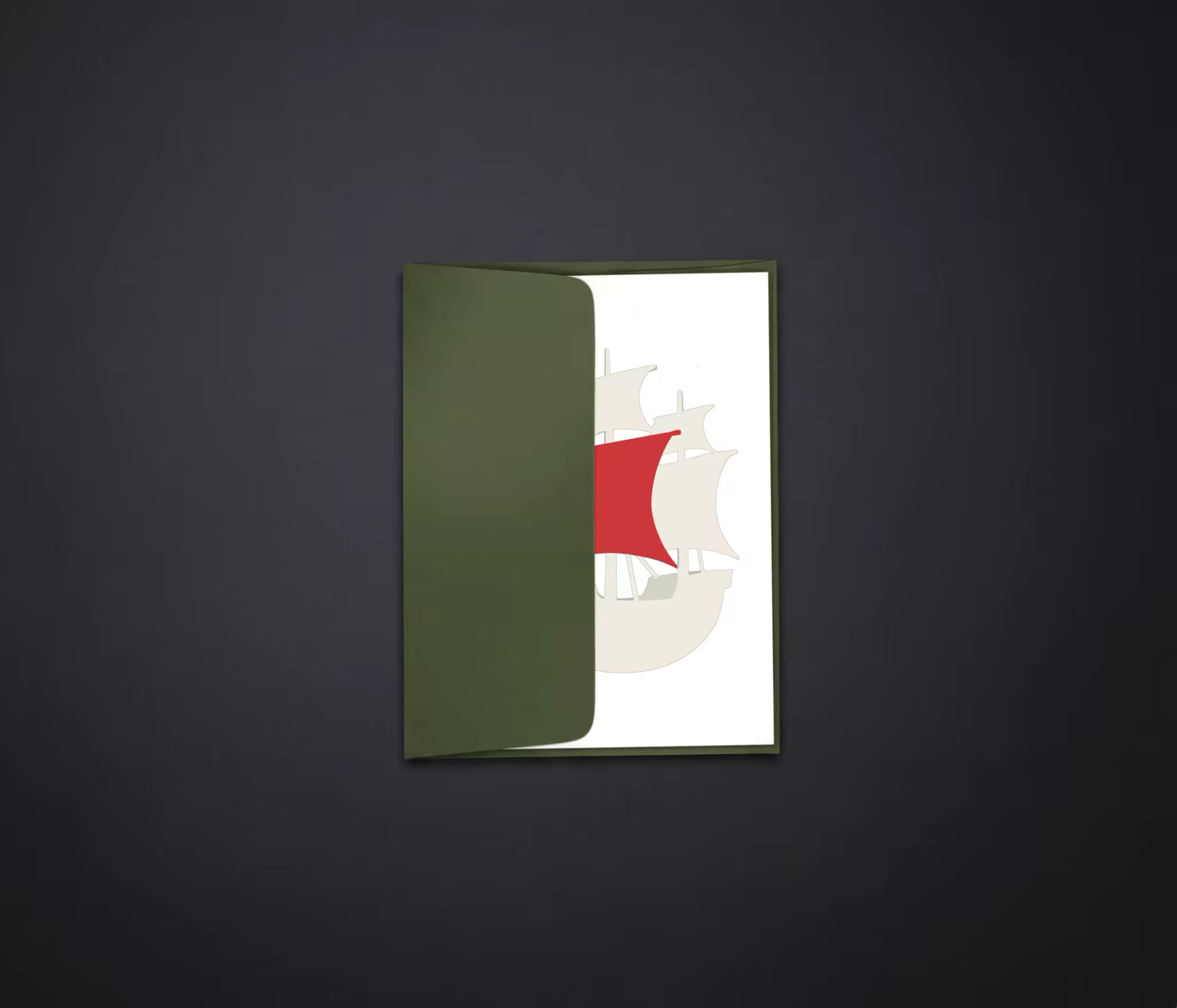 Greeting Card Mockup With an Olive Envelope