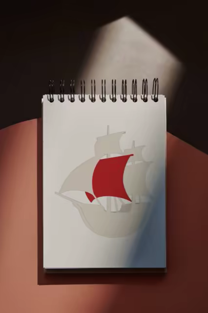 Spiral Notepad Mockup on a Terracotta Desk