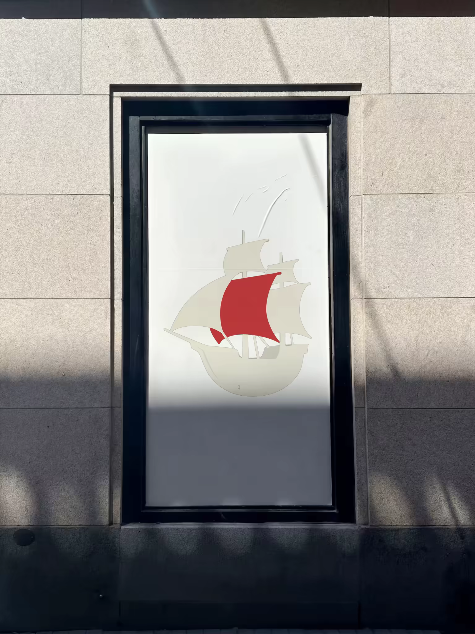 Window Poster Mockup in a Granite Facade