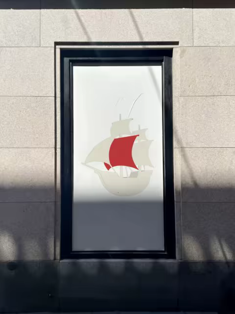 Window Poster Mockup in a Granite Facade