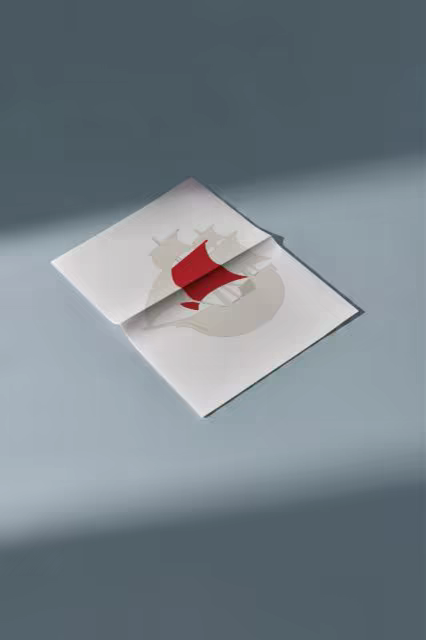 Folded Poster Mockup in Diagonal Daylight