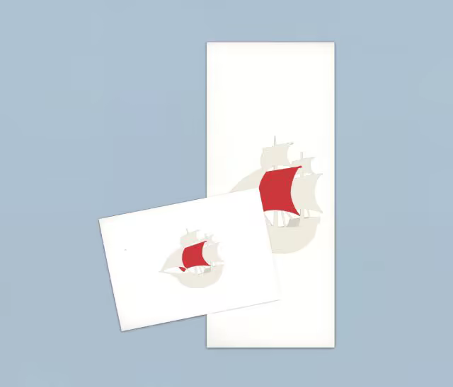 DL Flyer and Card Mockup on Powder Blue