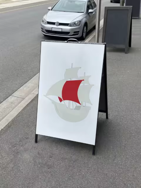 A-Frame Sign Mockup on a City Sidewalk