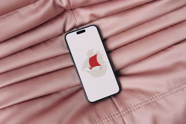 Smartphone Mockup on Pleated Blush Satin