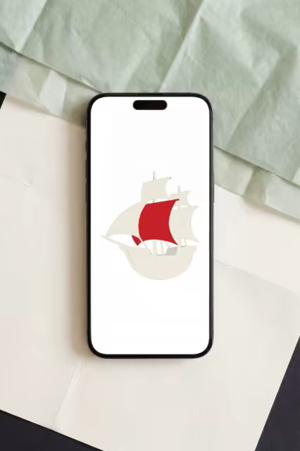 Smartphone Mockup on Unfolded Cream Paper
