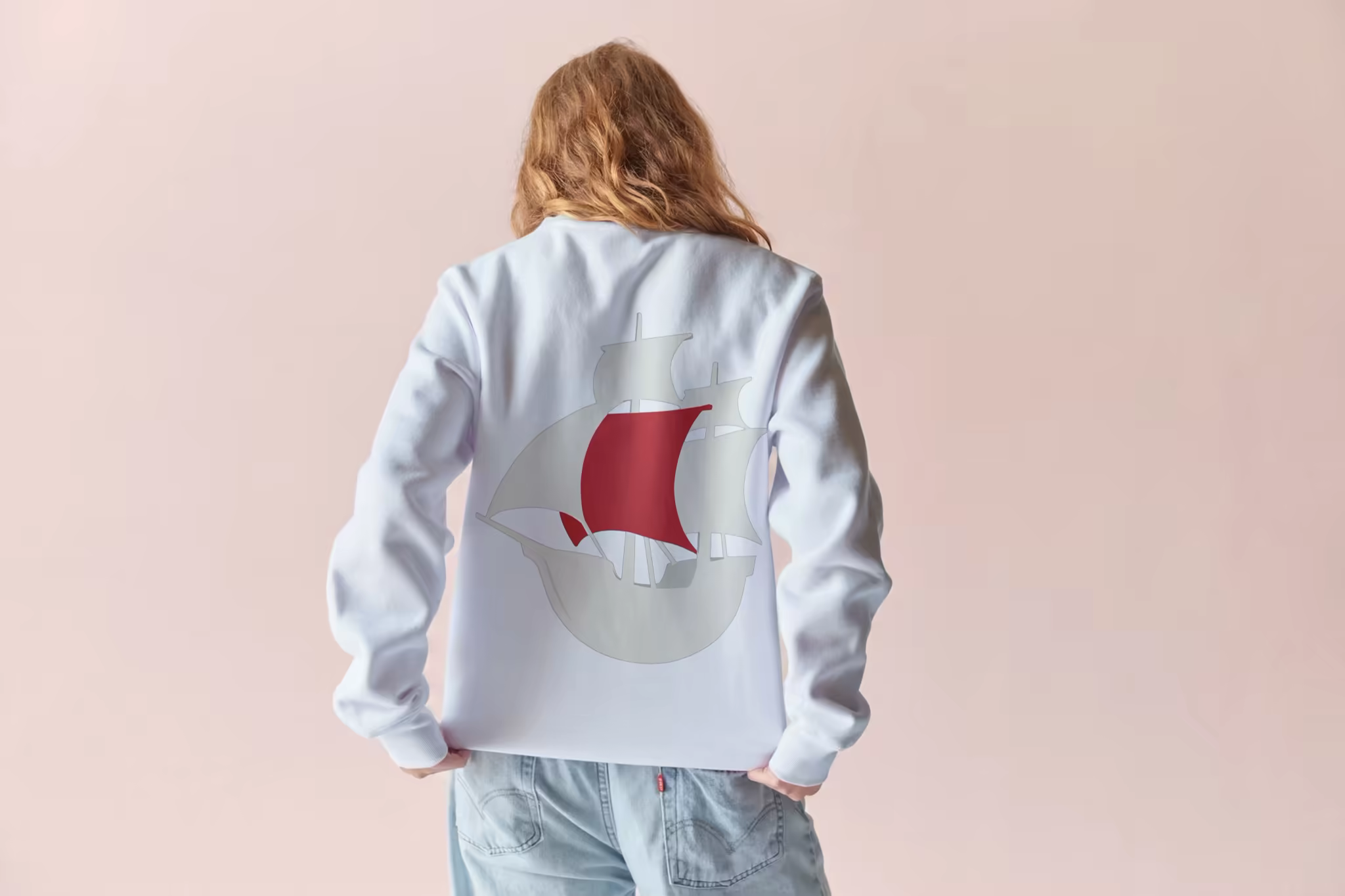 Crewneck Sweatshirt Mockup on a Blush Set