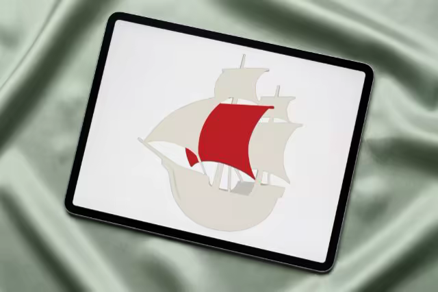 Tablet Mockup on Sage Satin Folds