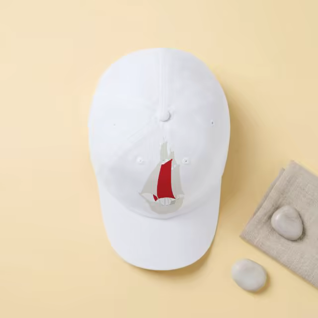 White Baseball Cap Mockup on Pale Yellow