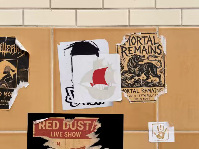 Paste-Up Poster Mockup on a Tiled Wall