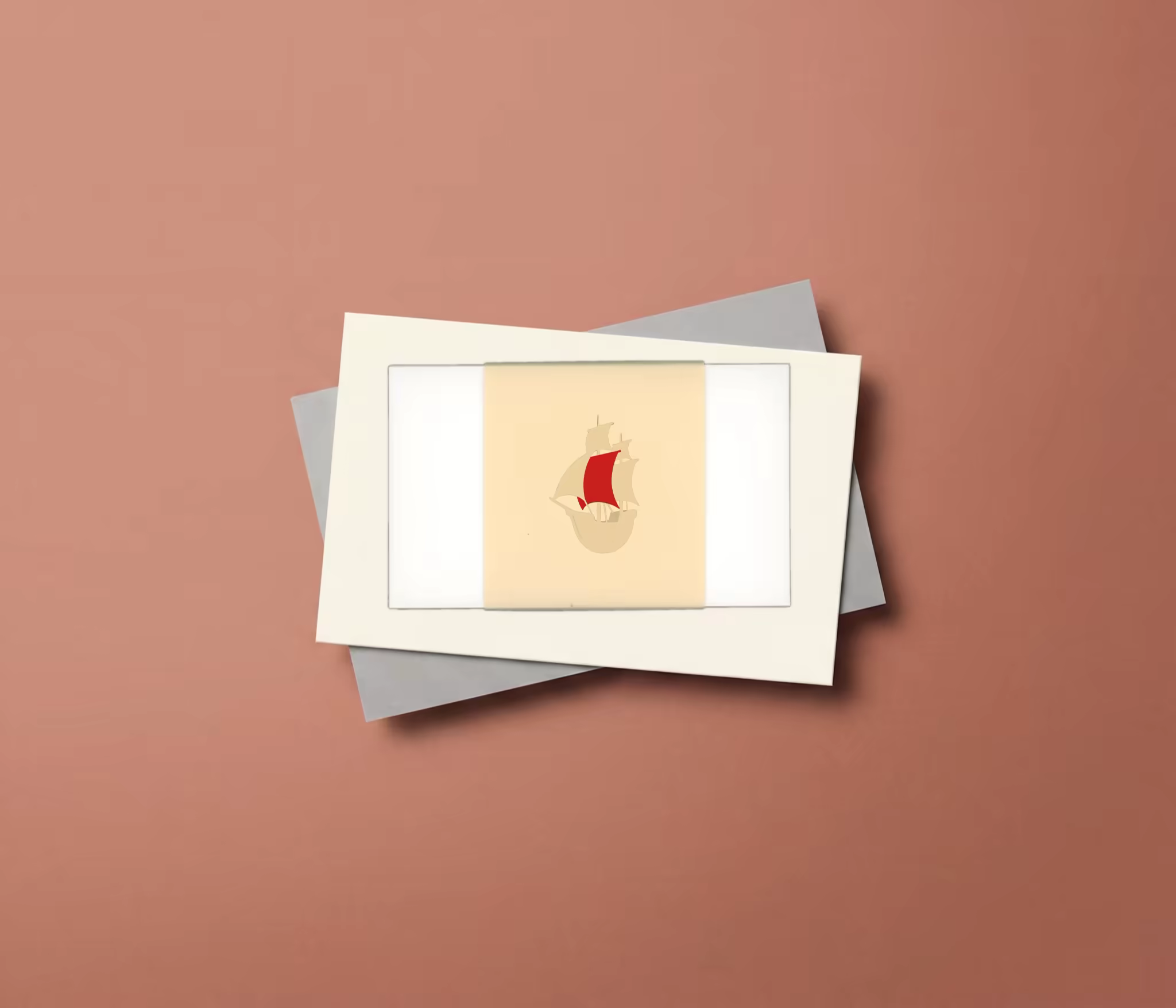 Business Card Mockup on a Clay Pink Background
