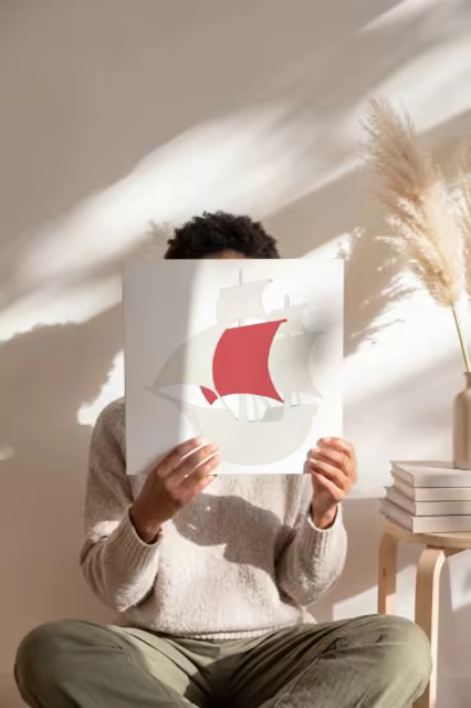 Vinyl Record Sleeve Mockup Held in a Sunlit Room