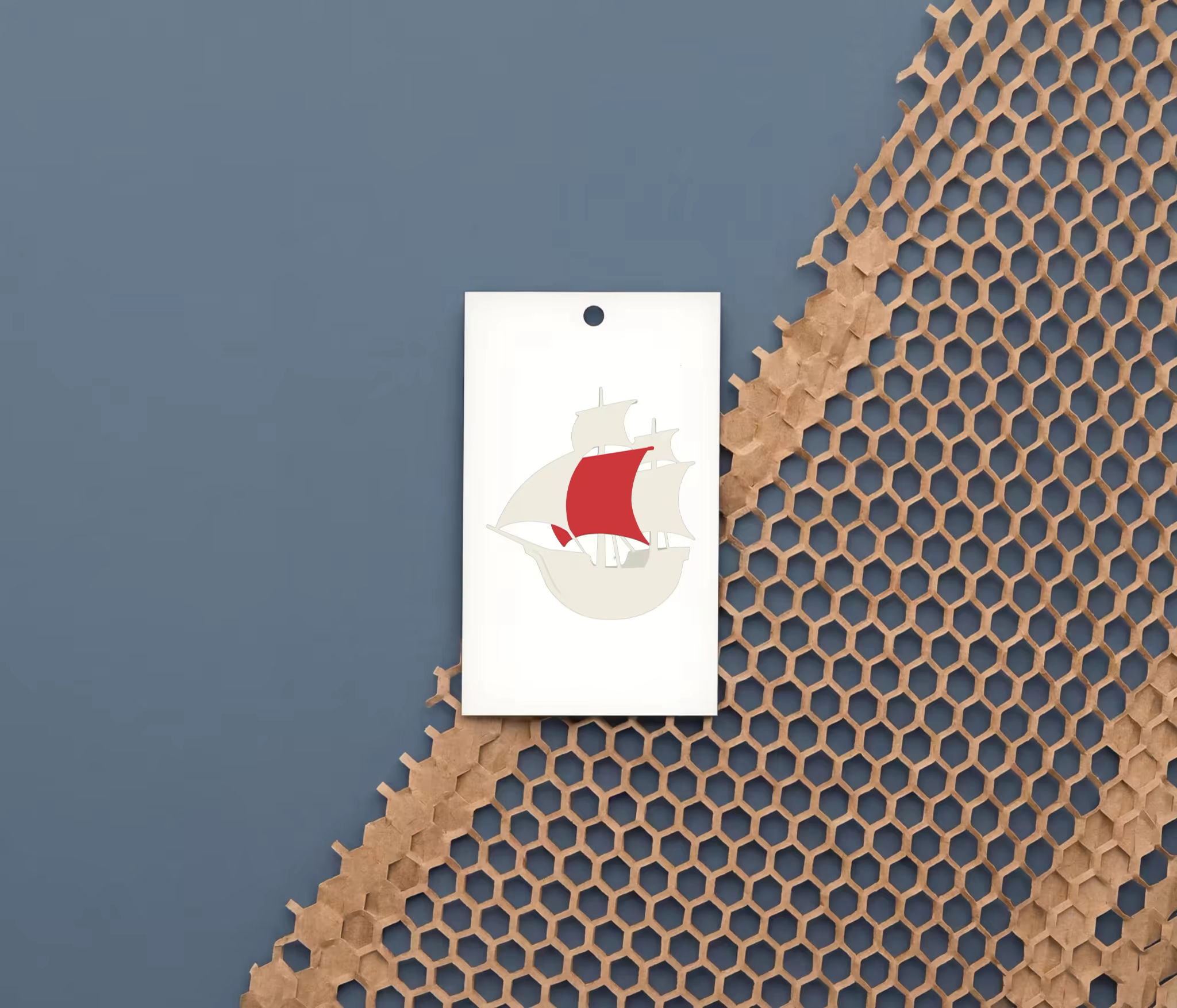 Hang Tag Mockup on Honeycomb Kraft Paper
