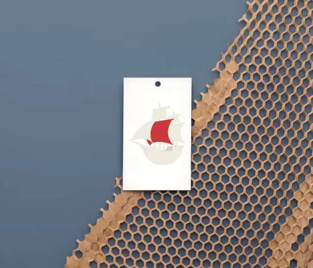 Hang Tag Mockup on Honeycomb Kraft Paper